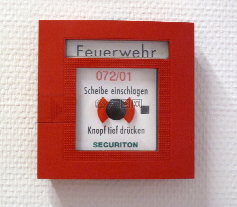 火灾探测器,红色,框