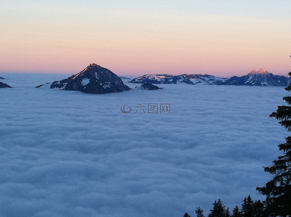 下瓦尔登,山,全景