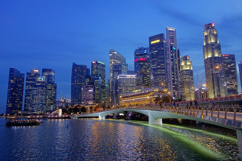 新加坡,橋,河