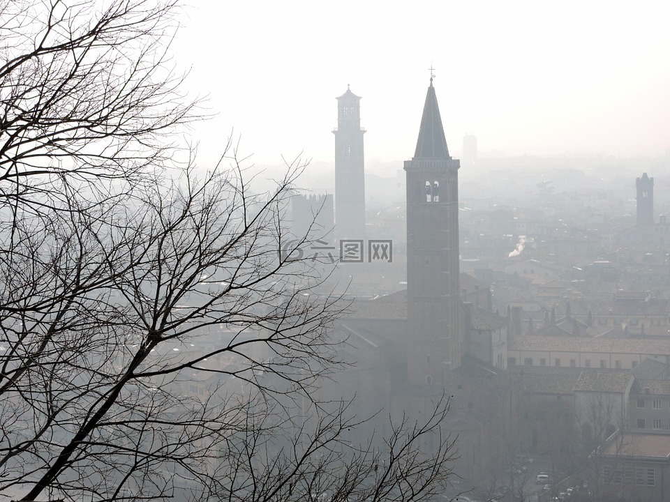 维罗纳,景观,雾