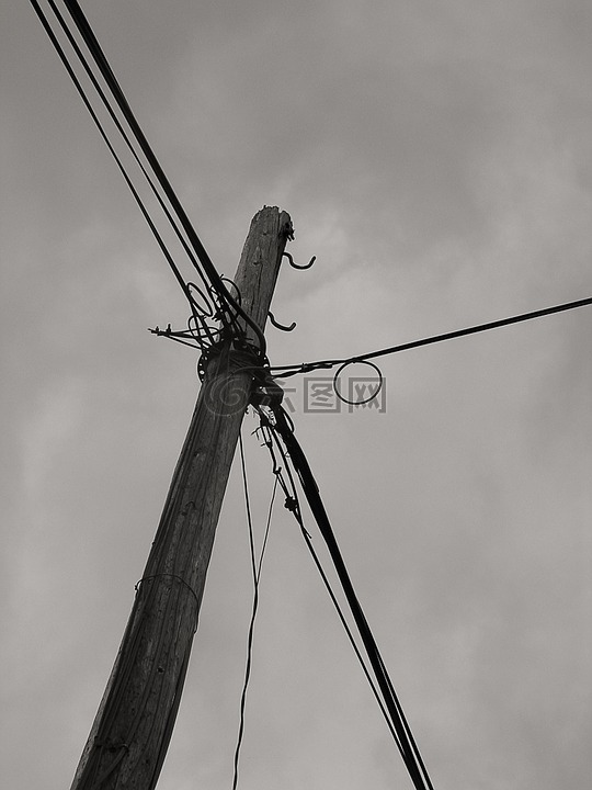 电气接线,柱,木