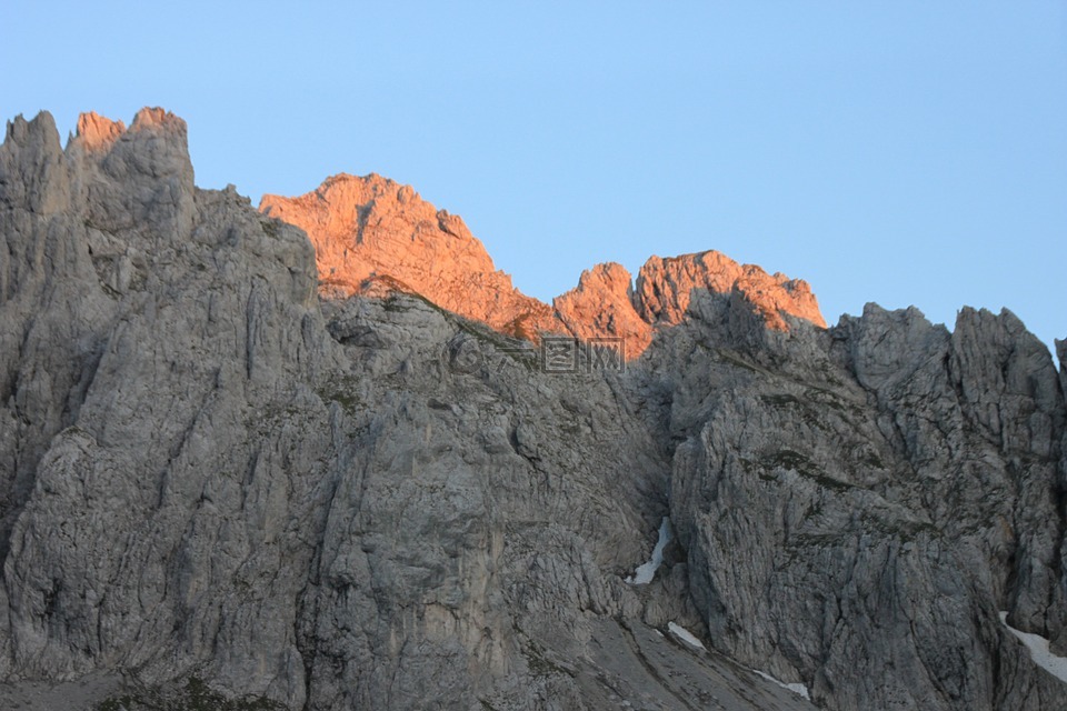 alpenglühen,山,wilderkaiser