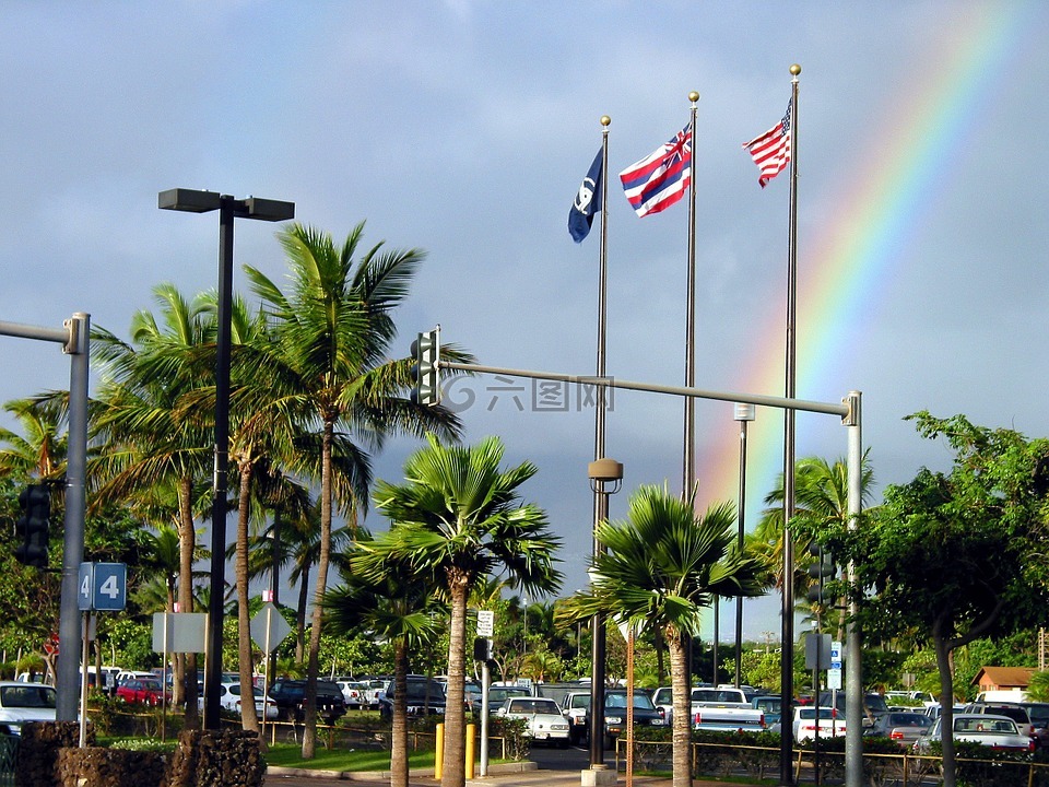 我们的标志,夏威夷的旗帜,彩虹