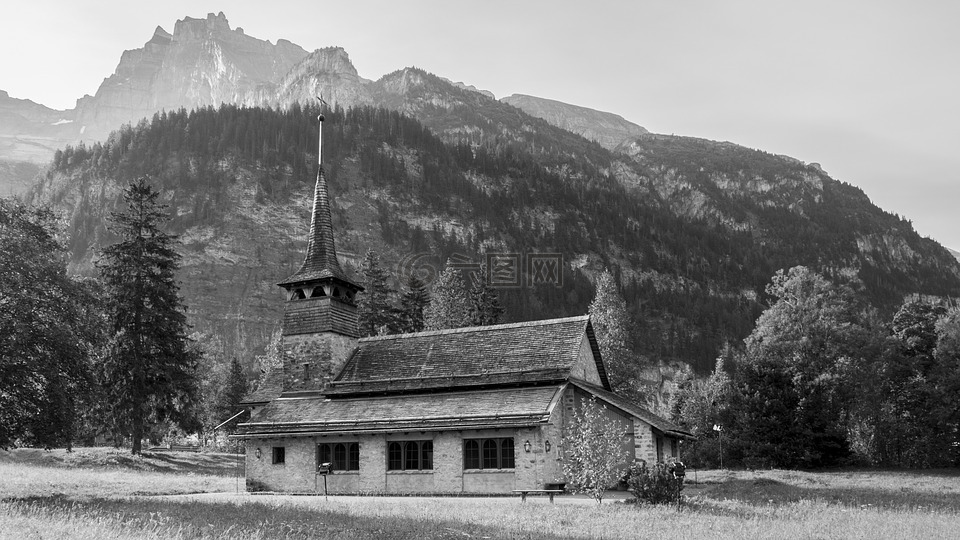 教会,山,小教堂
