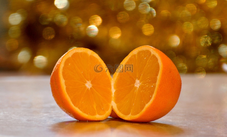 橙色,食品,切片