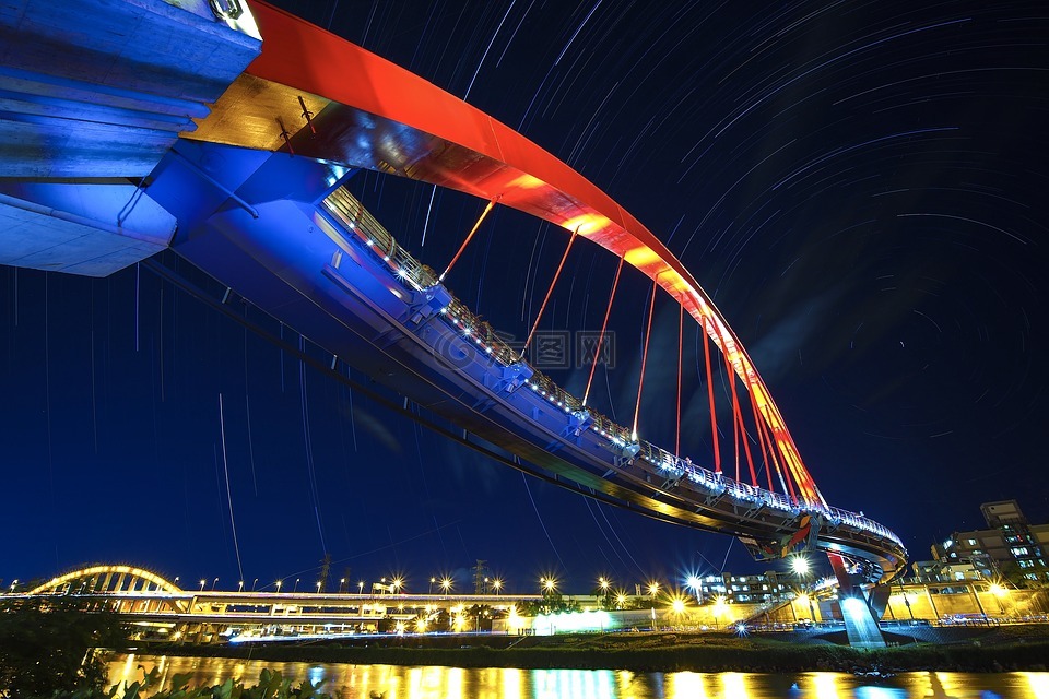 饒河,彩虹橋,黑夜