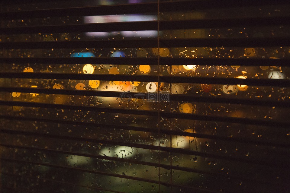 雨,窗口,模糊