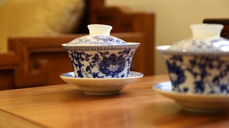 茶杯,中式,青花瓷