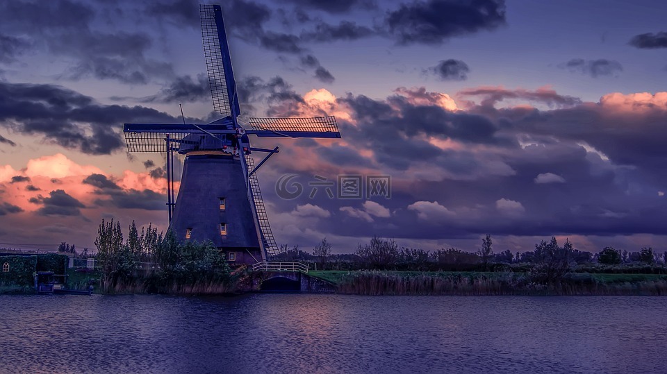 荷兰,荷兰风车,风车