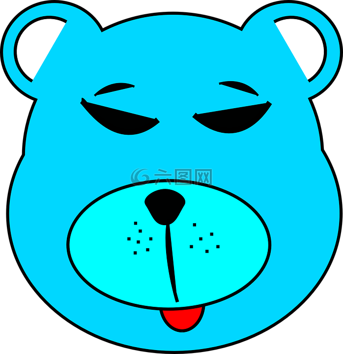 熊,蓝色,动物