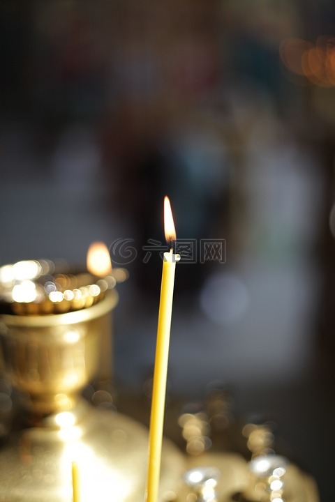 教堂,蜡烛,燃烧的蜡烛