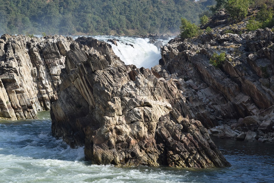 大瀑布,流,印度的瀑布