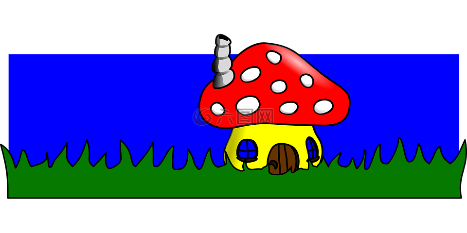 蘑菇,房子,卡通