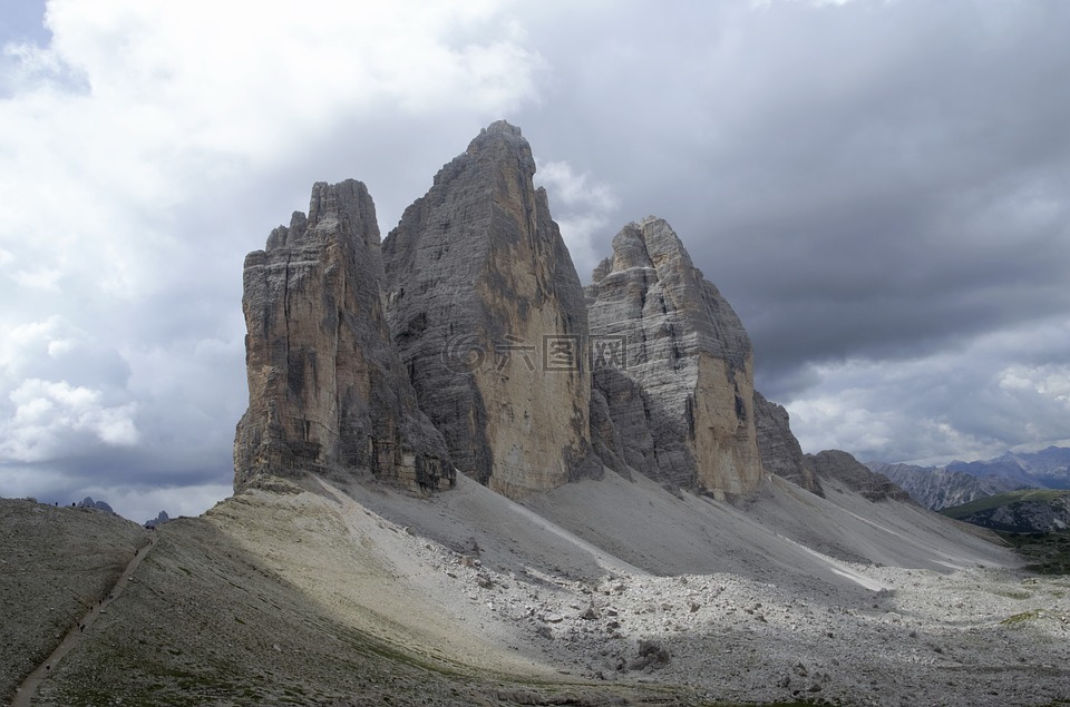 tre 犯罪 di lavaredo,阿尔卑斯山,意大利