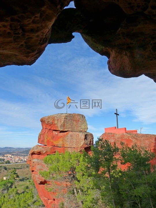 岩,红砂岩,圣格雷戈里