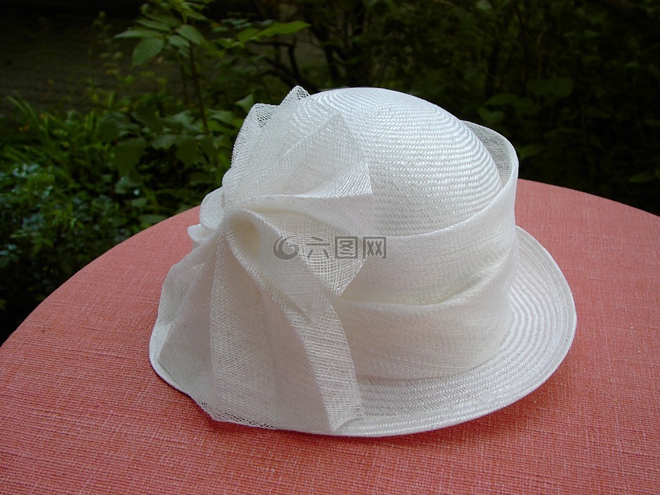 妇女的帽子,白,帽子循环