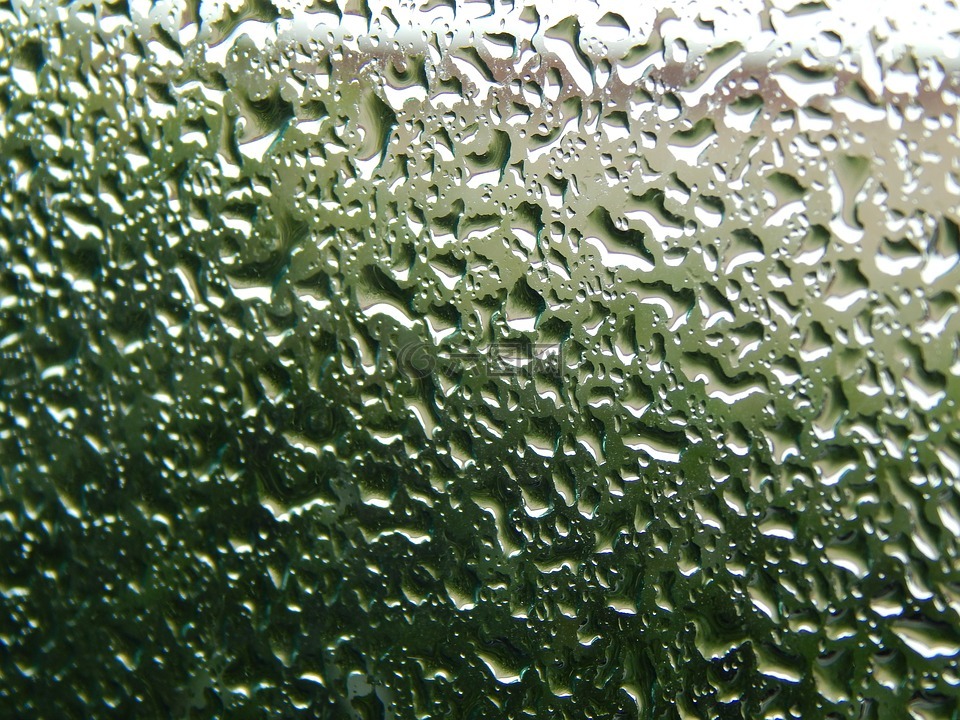 玻璃湿,滴,雨
