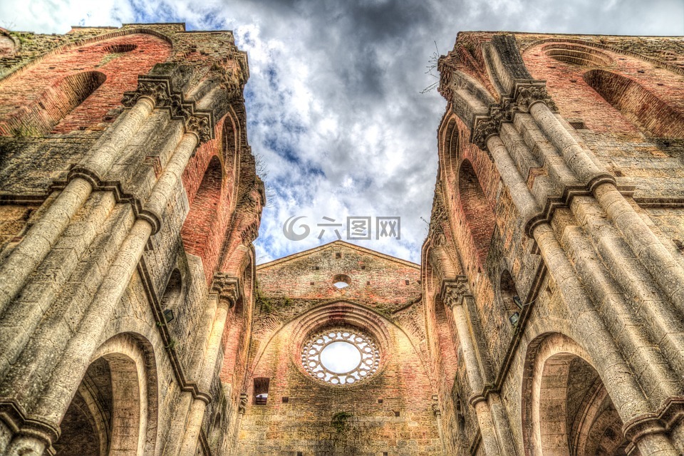圣加尔加诺修道院,阿比,废墟