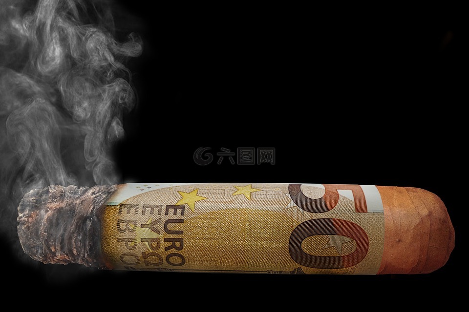 钱,欧元,雪茄
