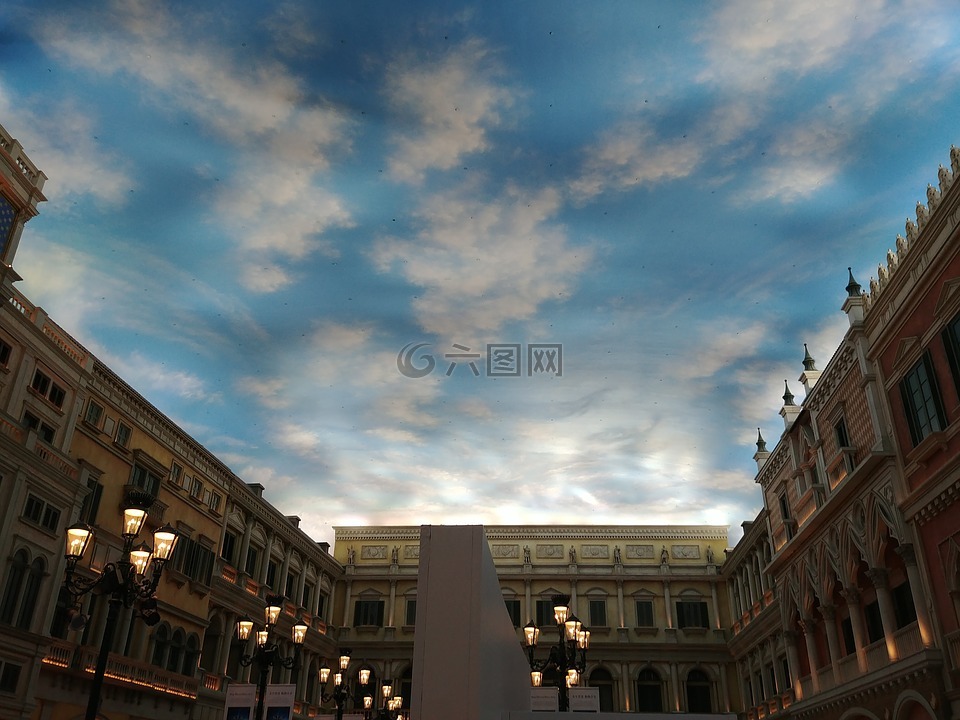 澳门,威尼斯,傍晚的天空
