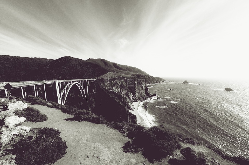 加利福尼亚州,比克斯比桥,太平洋海岸公路