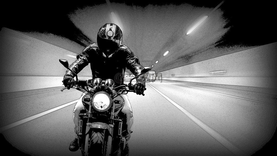 摩托车,速度,骑