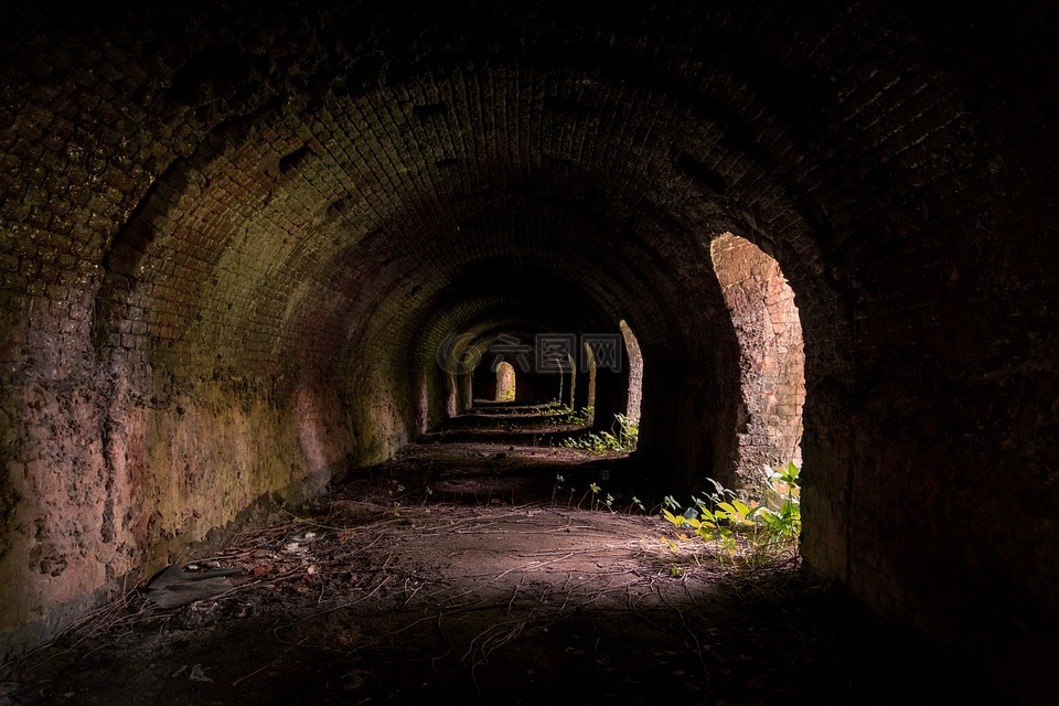 隧道,黑暗,黑暗中