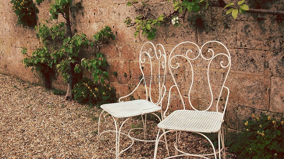椅子,花园,经典椅子