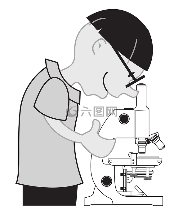 显微镜,科学,男孩