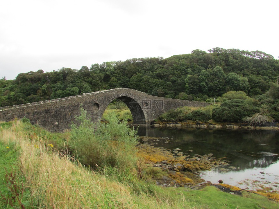 苏格兰,旧桥,桥