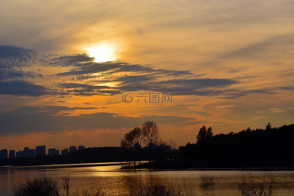 哈尔滨,美景,夕阳