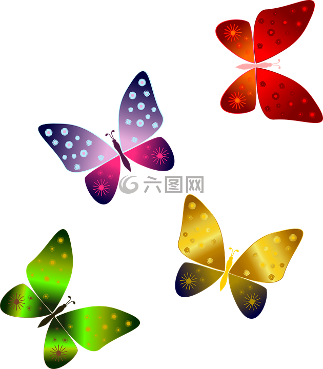 蝴蝶,红蝴蝶,蝴蝶绿