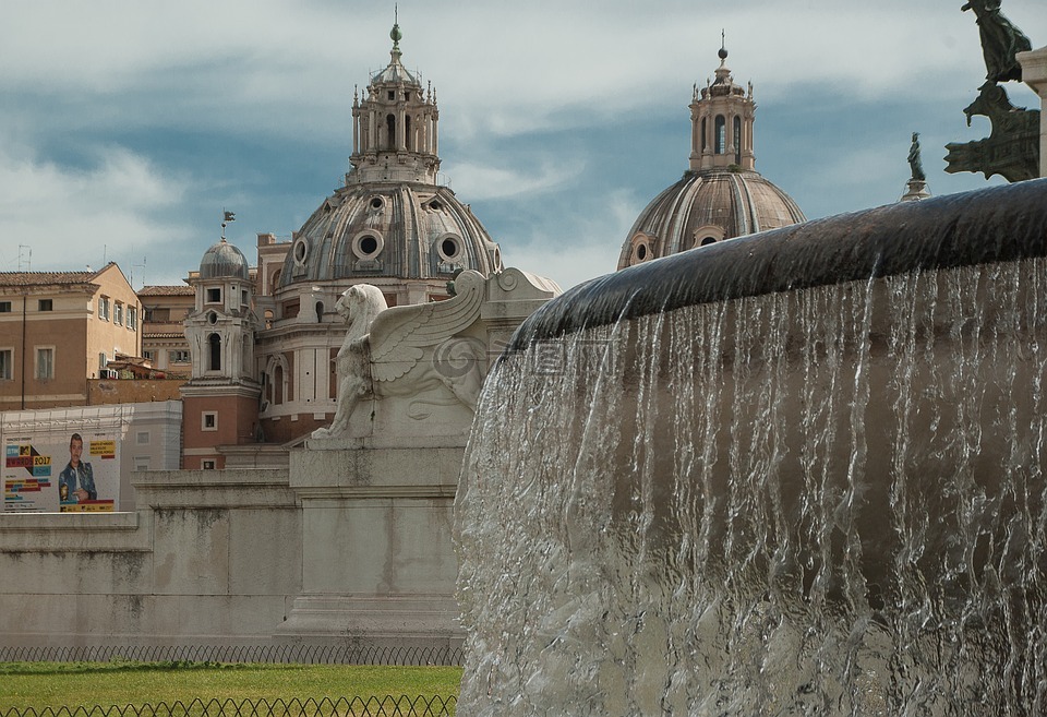 罗马,喷泉,地方venezzia