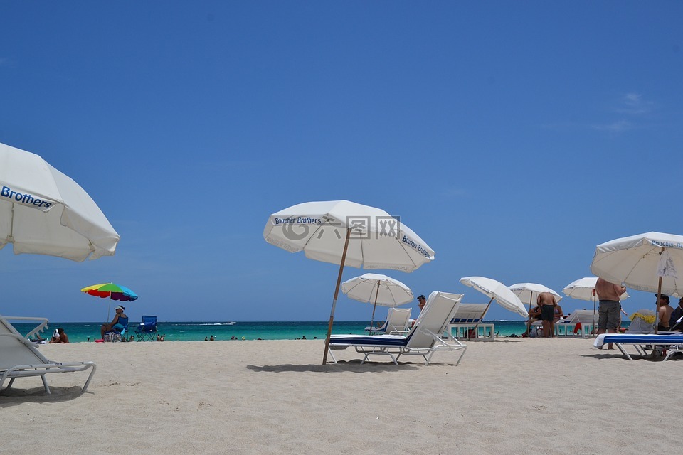 阳伞,列日,海滩