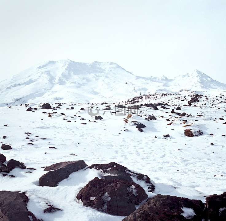 雪山,山顶,雪