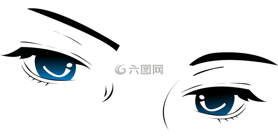 眼睛,蓝色的眼睛,眉毛