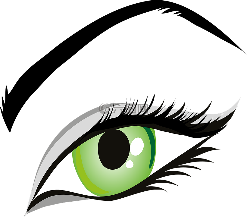 眼,绿色的眼睛,鸢尾花