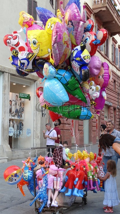 balons,女孩,幸福