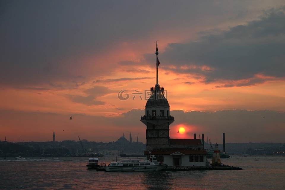 处女塔 kiz kulesi,伊斯坦布尔,景观