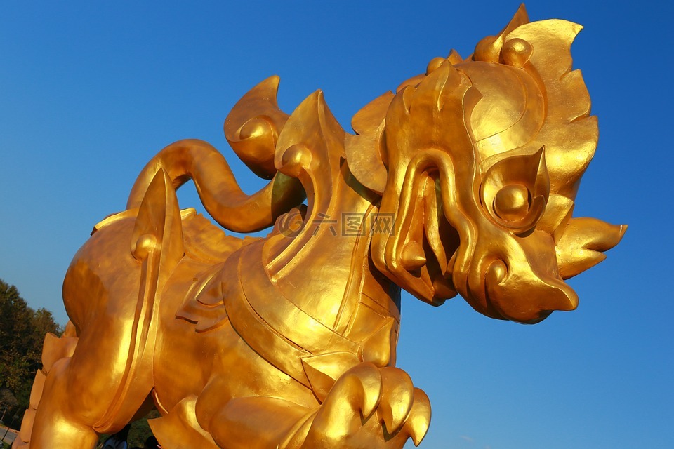 狮子座,雕像,泰国