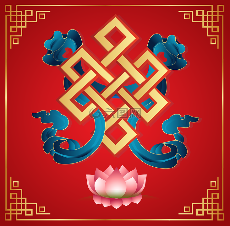 矢量,吉祥的象征,蒙古