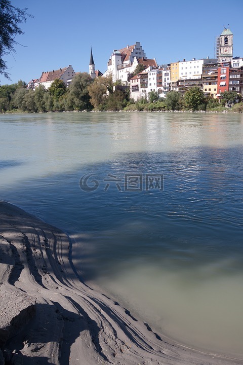 wasserburg,城市,泥