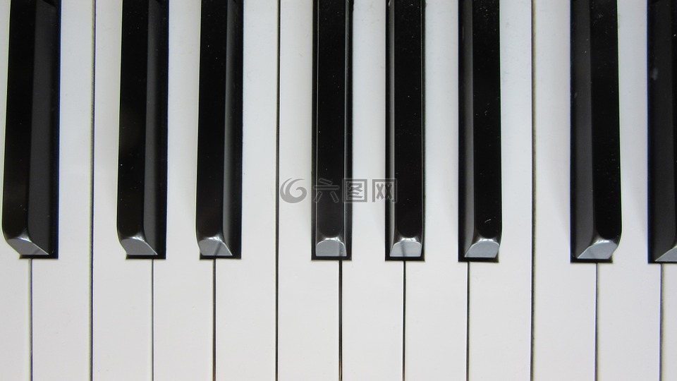 钢琴,键,关闭