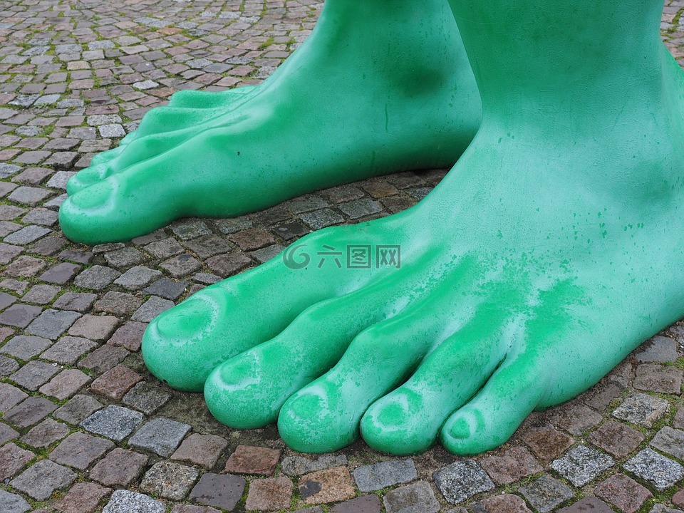 脚,巨人脚,绿色