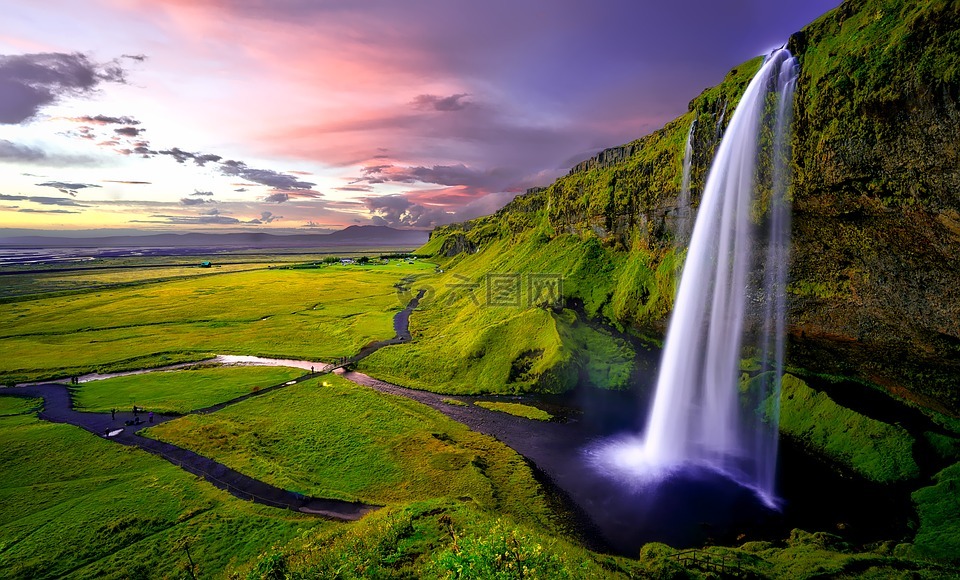 冰岛,大瀑布,瀑布