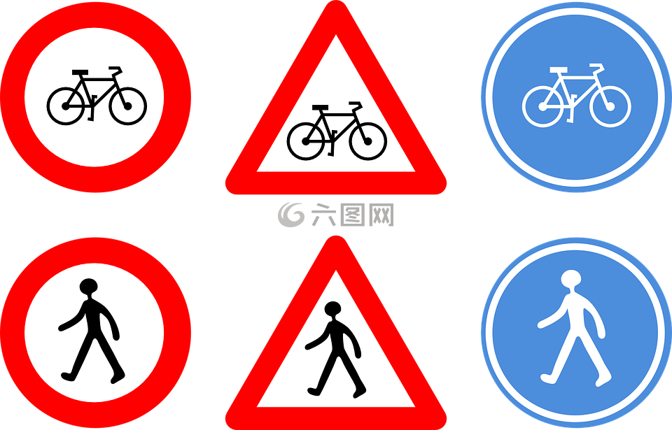 道路标志,自行车,循环