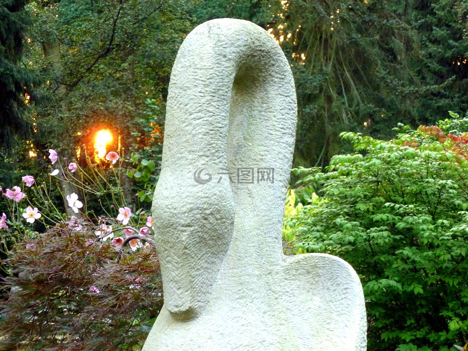 雕塑,石像,天鹅