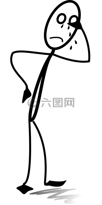 伤心,哭,火柴人