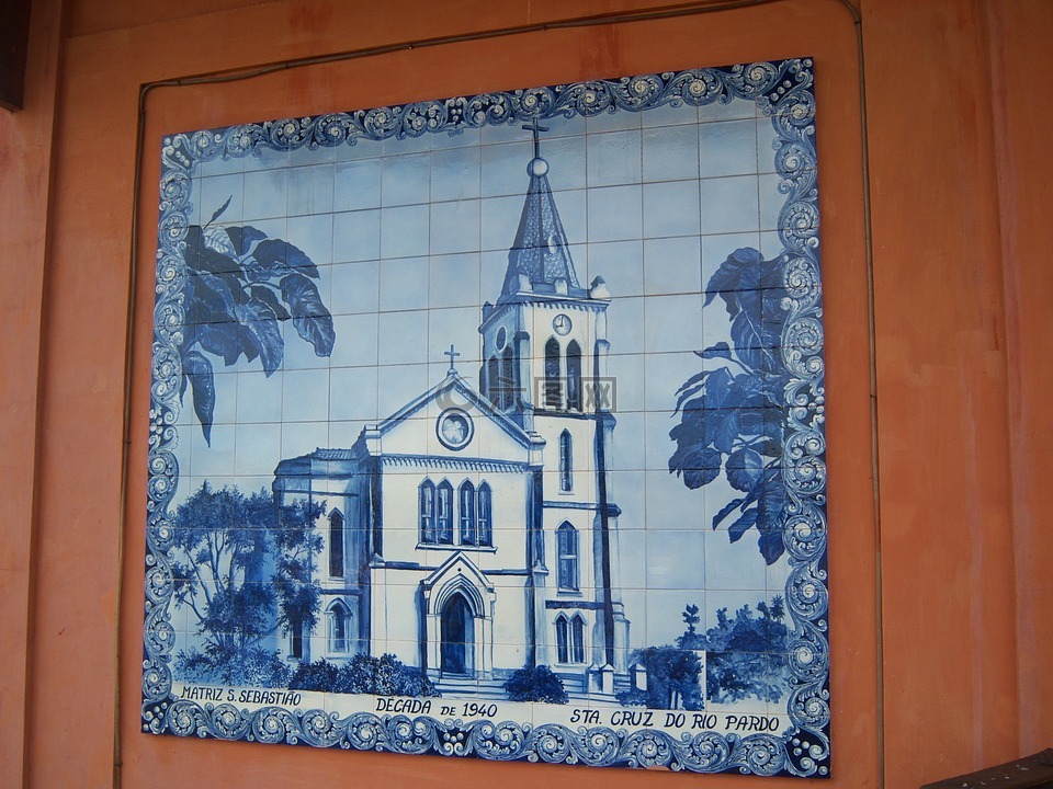 瓷砖,装饰的瓷砖,教堂