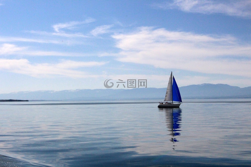 日内瓦湖,湖,帆